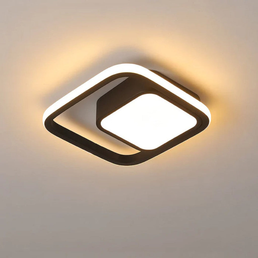 Lámpara de Techo LED de Doble Anillo | Diseño Geométrico Moderno