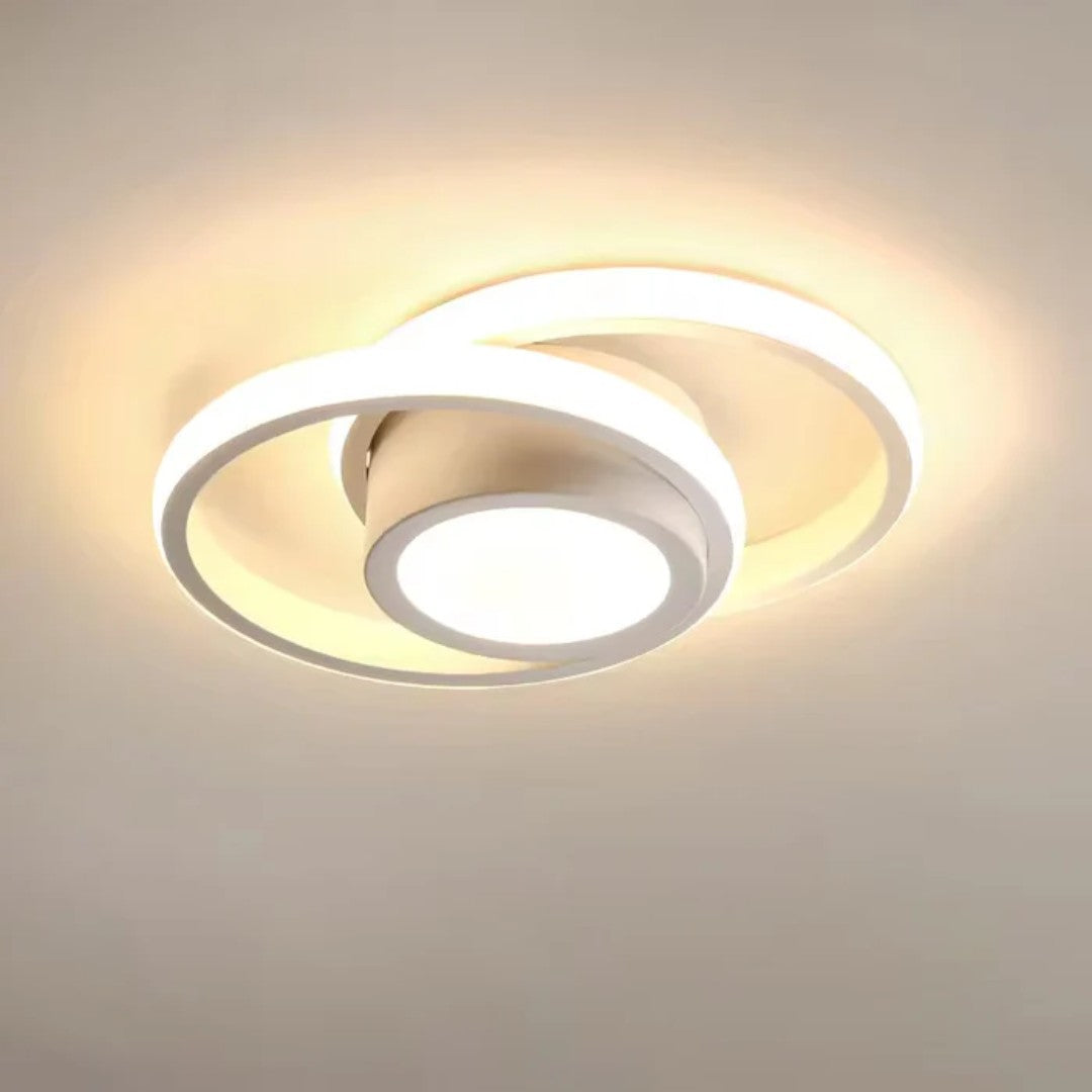 Lámpara de Techo LED de Doble Anillo | Diseño Geométrico Moderno