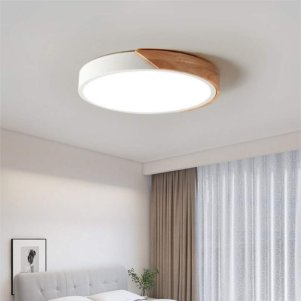 Round Wooden Ceiling Lamp | Nordic Style