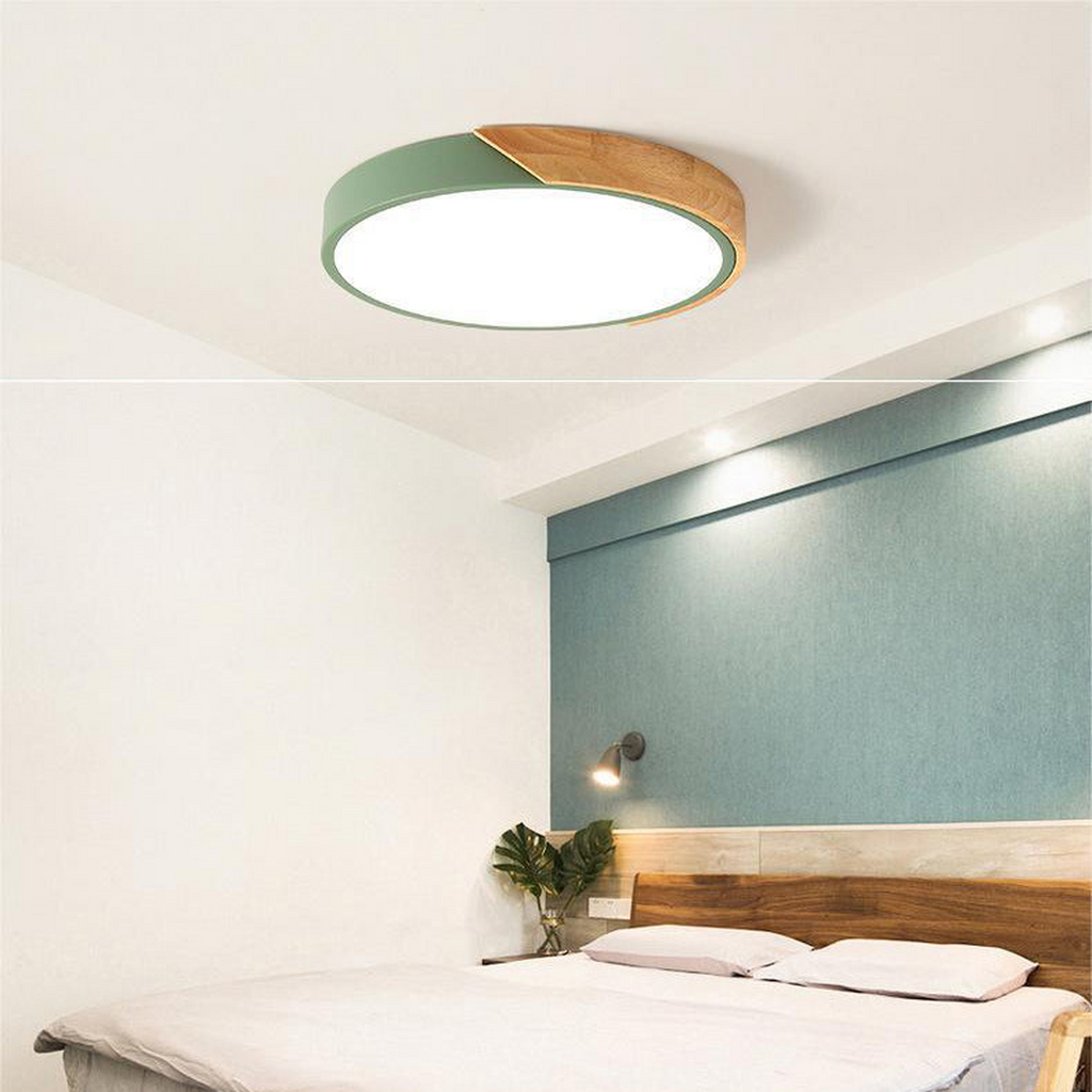 Round Wooden Ceiling Lamp | Nordic Style