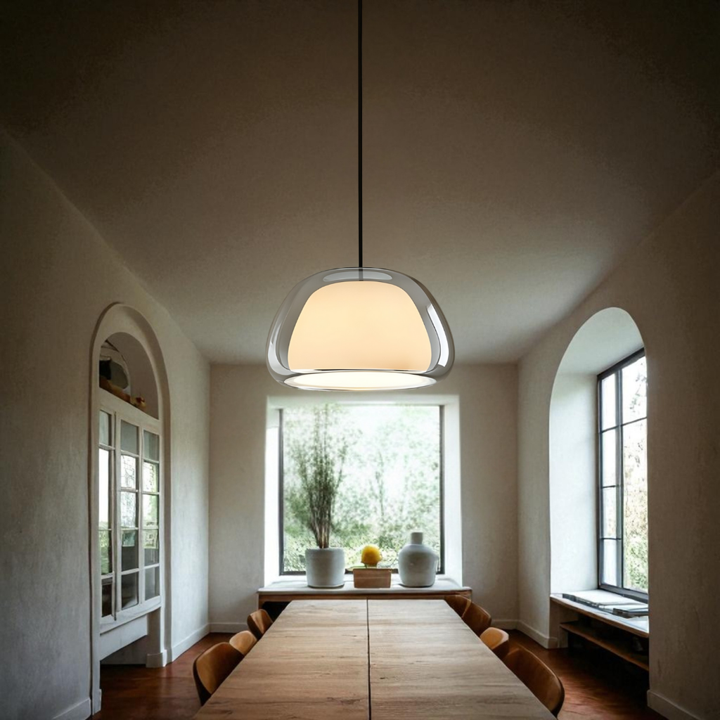 Lámpara Colgante De Vidrio En Cúpula | Cable Ajustable