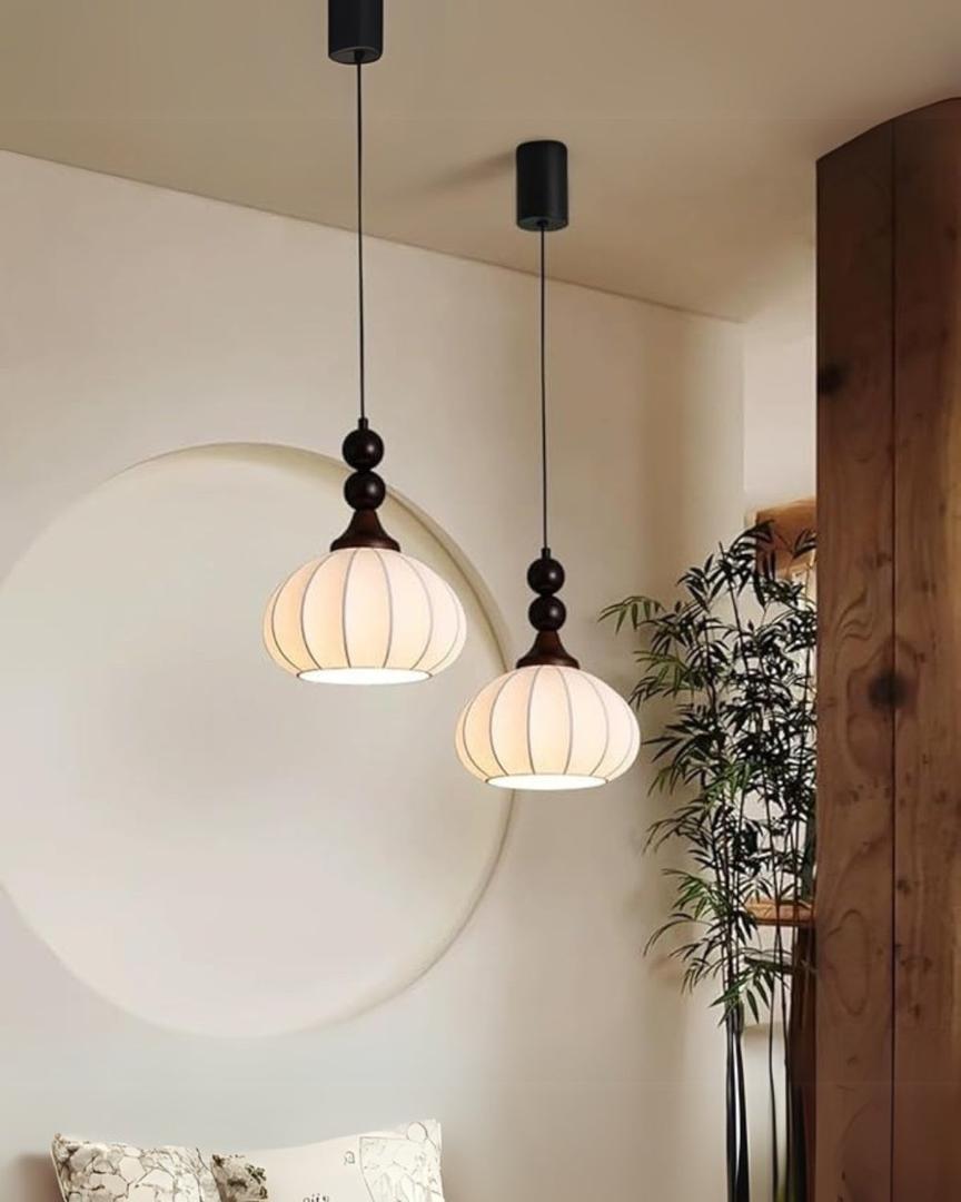 Lámpara Colgante LED de Seda Tricolor | Regulable