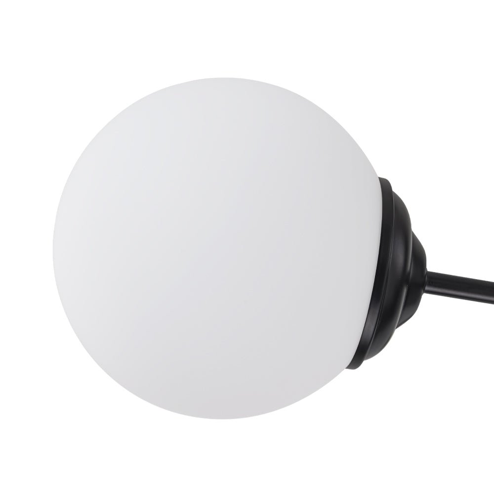 White Opaline Glass Globe Chandelier with 6/8/12 Lights Mid-Century Modern Style