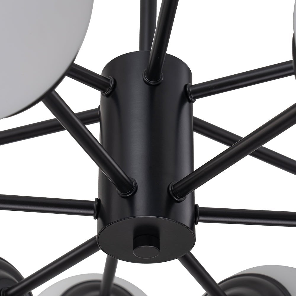 White Opaline Glass Globe Chandelier with 6/8/12 Lights Mid-Century Modern Style