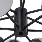 White Opaline Glass Globe Chandelier with 6/8/12 Lights Mid-Century Modern Style