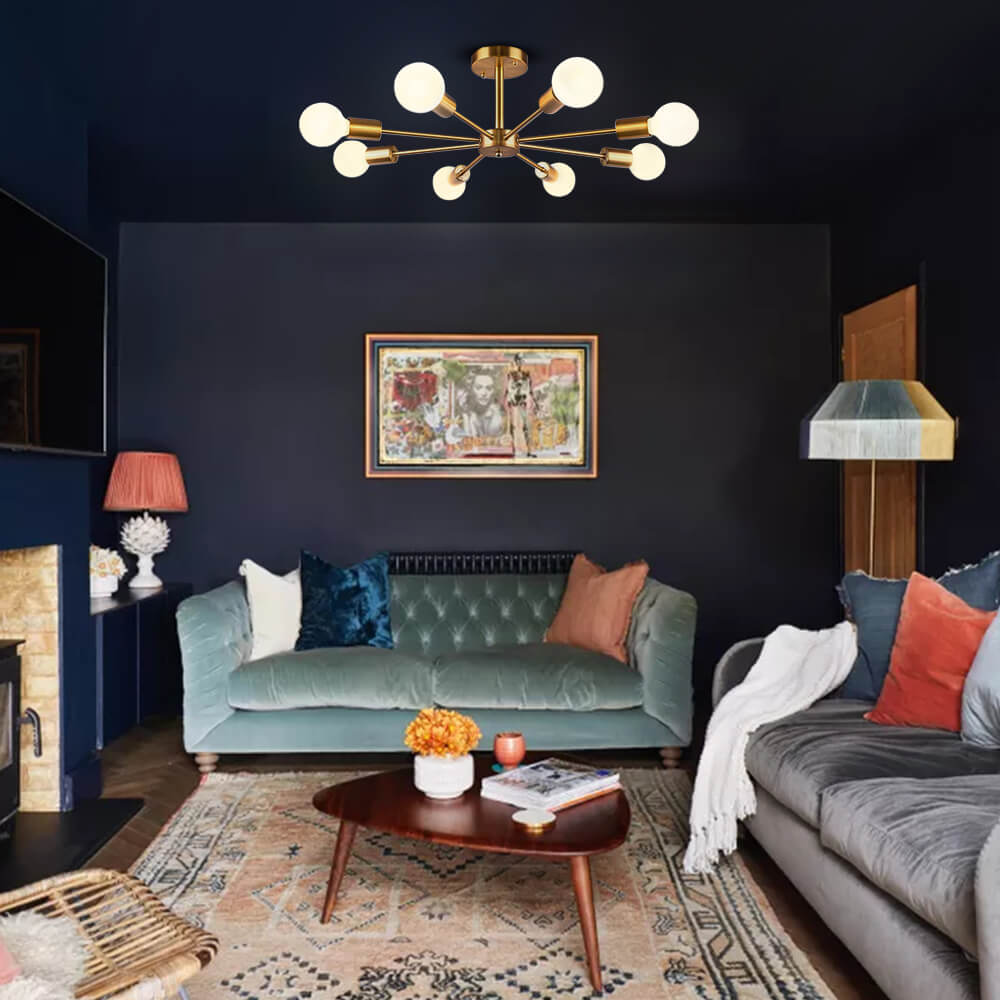 Luz de Techo Semi Flush Sputnik de 8 Luces