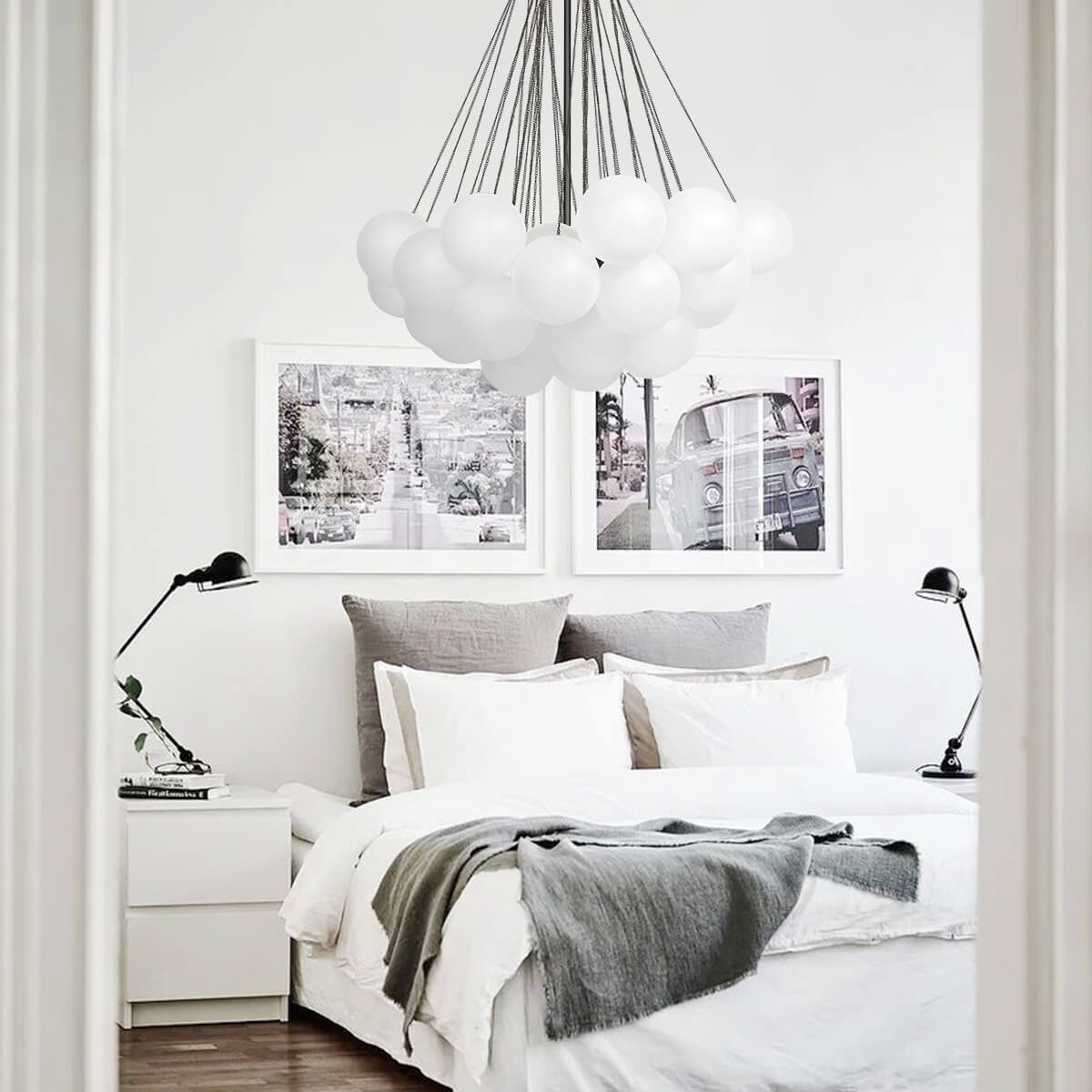 Modern Hanging Glass Bubble Chandelier