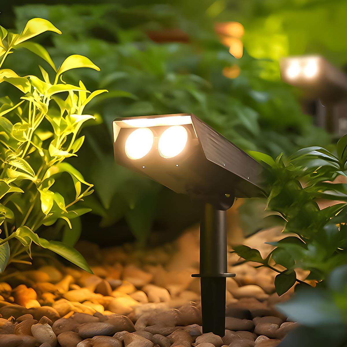 Foco Spot LED Solar Multi-zoom Impermeable para Iluminación de Jardines
