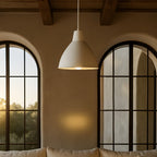 Lámpara Colgante Cónica de Metal Blanco